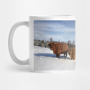 Scottish Highland Cattle Cow and Calf 1959 Mug